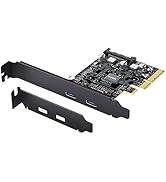 2-Port USB C PCIe Card, 10Gbps USB 3.2 Gen 2, PCIe 3.0 ×4 Host Controller, Data Only for High-Spe...