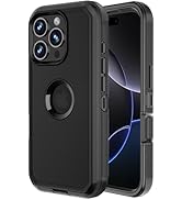 Jiunai for iPhone 16 Pro Max Case Heavy Duty Strong Shockproof Port Protection Screenless Dustpro...