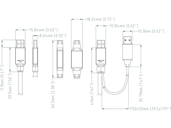 USB 3.2 Gen2 10G am-am cable