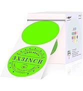 PARLAIM Round Thermal Labels 3 Inch Fluorescent Green, 500PCS Circle Direct Thermal Printer Stick...