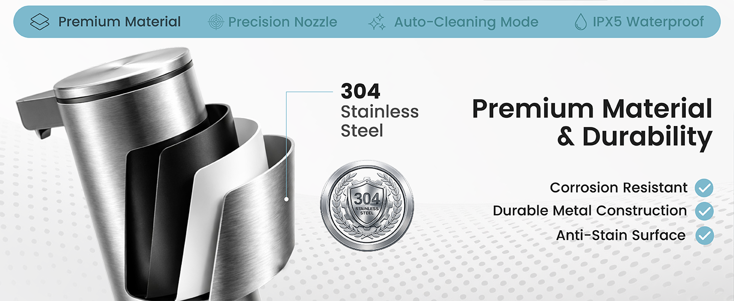 Stainless steel soap dispenser