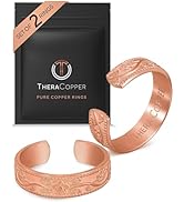 TheraCopper Pure Copper Rings for Women (2-Pack) — 100% Pure Copper Ring — Raw, Solid &amp; Uncoated ...