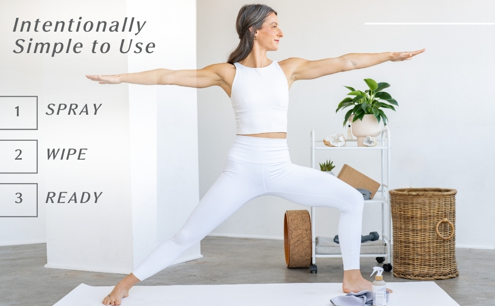 Organic Yoga Mat Cleaner Spray with Microfiber Cloth
