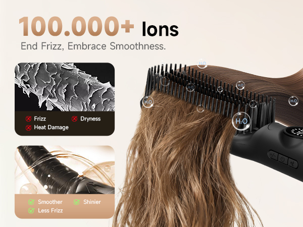 straightener brush fighting frizz and dryness for smoother, shinier hair with less heat damage