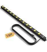ZESEN 12 Outlet Long Power Strip with 15ft Cord, Wide Spaced Industrial Heavy Duty Surge Protecto...