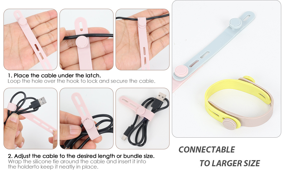 Splice Multiple Ties for Larger Size with Locking Buckle—Effortlessly Wrap and Secure Cables