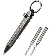 Mini Brass Bolt Action Pen with Keychain, 2 Refills, EDC for Travel &amp; Work | Fidget-Friendly Bolt...