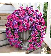 Hibiscus Artificial Fake Hanging Flowers Plants for Outdoor Spring Decoration, 2PCS UV Resistant ...