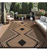 MontVoo Outdoor Rug-Waterproof Patio Rug Mat 5x8 Outdoor Carpet Mat Reversible Plastic Straw Outs...