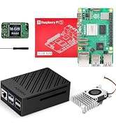 SANOOV Raspberry Pi 5 16GB Kit with Pi 5 16GB RAM Board, Active Cooler, ABS Case for Pi 5 Board a...