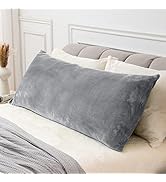 BEDELITE Body Pillow Cover with Zipper Closure, Super Soft and Cozy Fuzzy Fleece Body Pillowcase ...