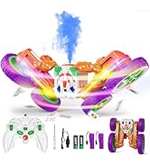 Terucle Remote Control Car, 4WD RC Cars with Cool Spray, 2.4Ghz Double Sided RC Stunt Car with Co...
