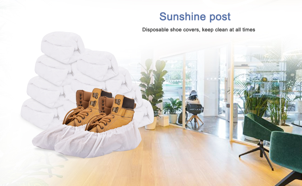 Sunshine post disposable shoe covers with keep floors/shoe clean at all times