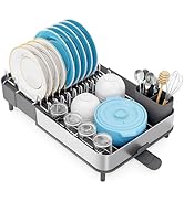 Urackify Dish Drying Rack, 304 Stainless Steel Dish Drainer with Removable Utensil Holder &amp; Drain...