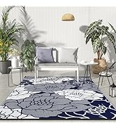 GENIMO Outdoor Rug 5'x8' Waterproof for Patios Clearance, Reversible Plastic Straw Rug Camping Ca...