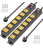 CRST 2Pack 6 Outlet Surge Protector Power Strip 2100J with Switch, 15A/1875W Heavy Duty Mountable...