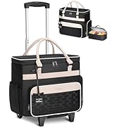 Ytonet Rolling Laptop Bag with Insulated Lunch Box, 15.6 In Rolling Briefcase for Women with Larg...