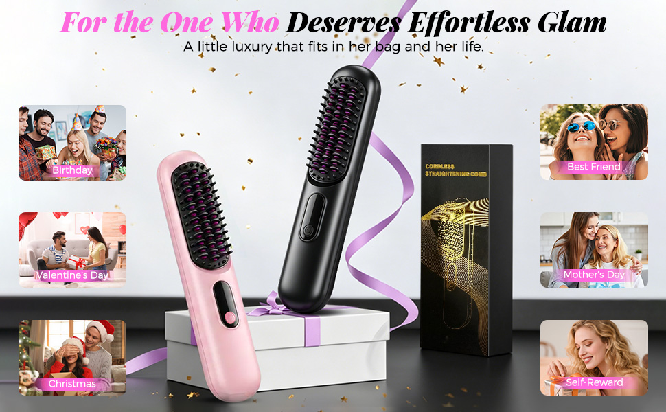 Cordless Hair Straightener Brush