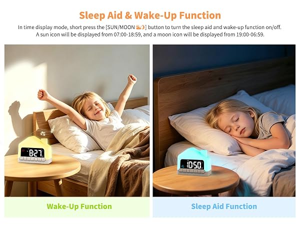 Azxb Alarm Clock for Kids with White Noise Sleep Aid