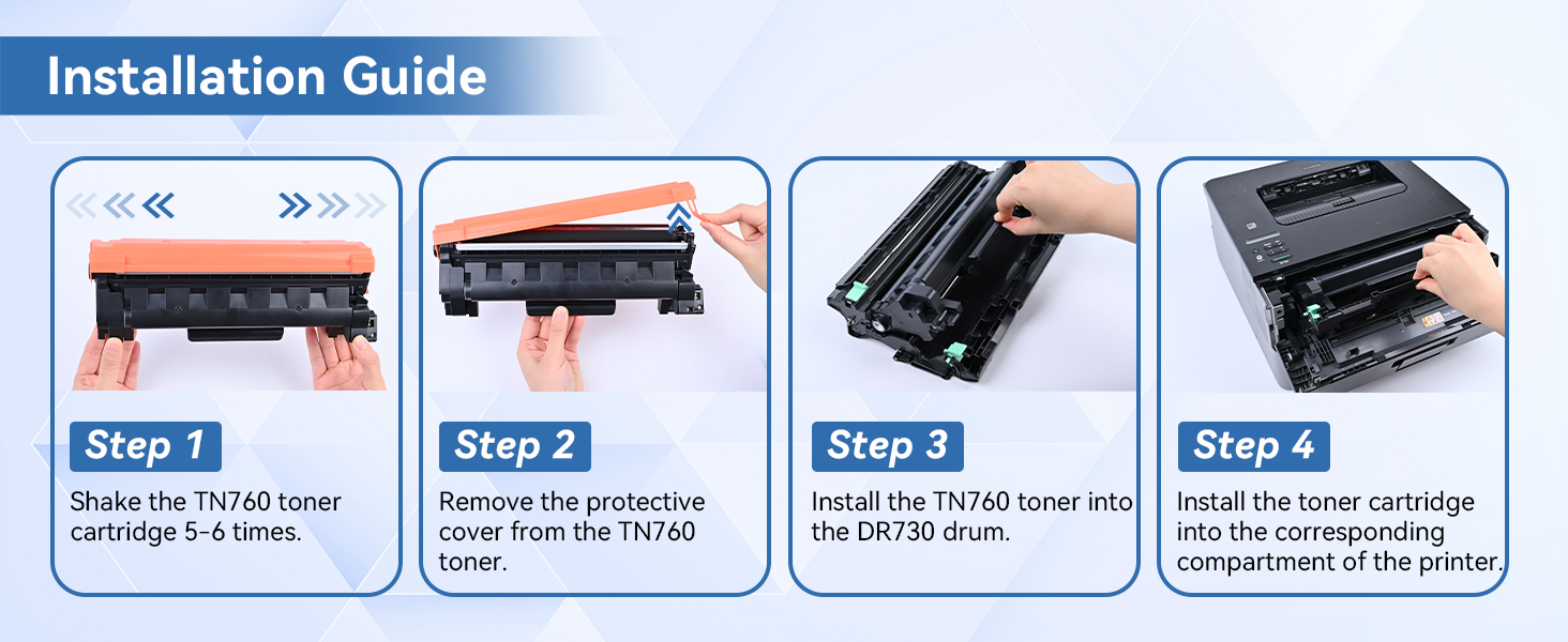 Brother TN760 TN-760 DR730 Drum Unit TN730 TN-730 MFC-L2690DW MFC-L2710DW MFC-L2717DW