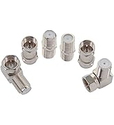 BOOBRIE F Type RG6 Coaxial TV Adapter Kit (6-Pack) F Male Female Adpater Set F Male/Female to Mal...