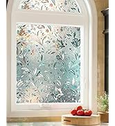 Rainbow Privacy Window Film Stained Glass Tulip Pattern 17.5 X 78.7inches, Shackcom 3D Decorative...