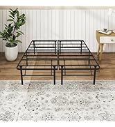 FurniEdge Full Size Folding Bed Frame, Heavy Duty Full Metal Platform with 14" Underbed Storage, ...