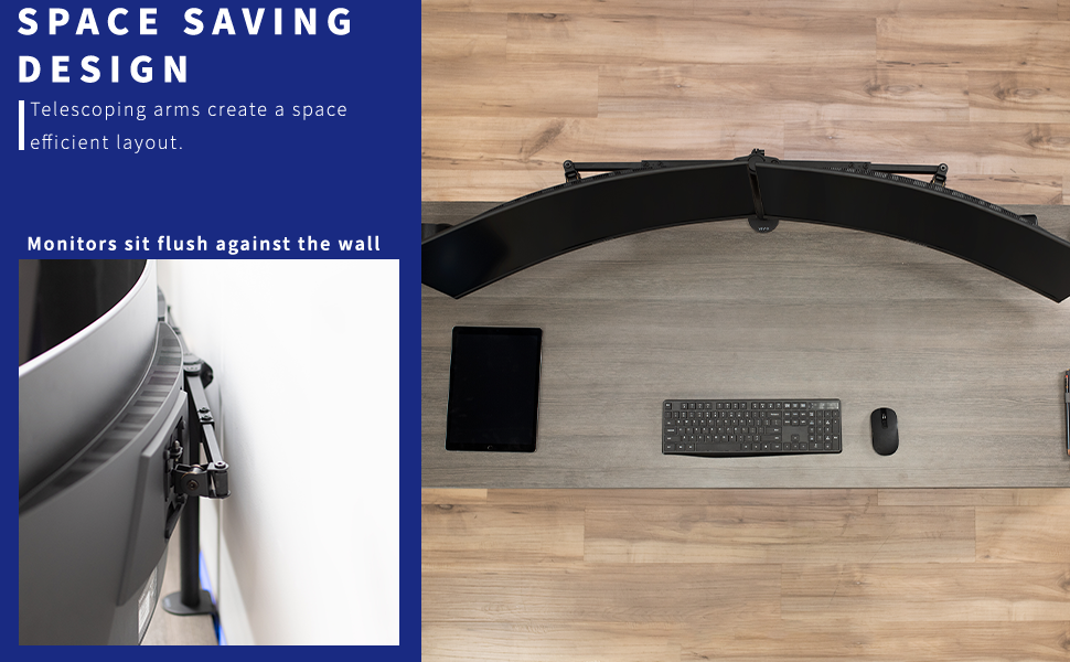 Telescoping Dual Monitor Desk Mount