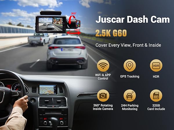 dash cam front and inside