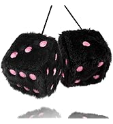 YGMONER Fuzzy Dice 2.75” Plush Dice Retro Car Mirror Hanging Accessories for Car Decoration