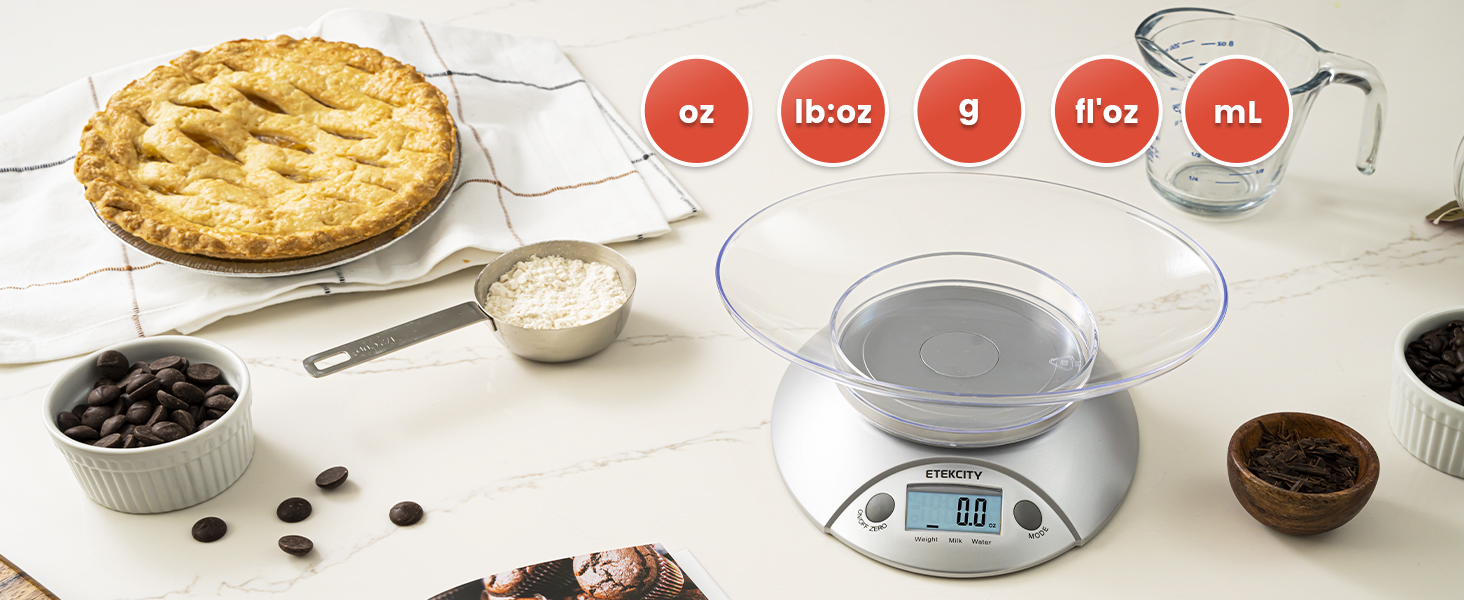 The scale can support 5 units for conversion with one button press