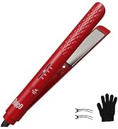 Quico Hair Straightener, 110-240V Global Travel Hair Straighteners for Women, 15s Fast Heating, P...