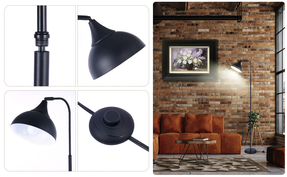 Energy-efficient floor lamp, LED lighting, sturdy base long-lasting bulb energy-saving LED