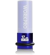 WORKPRO 1/2" Drive Lug Nut Impact Duty Socket, 17mm Deep Thin Wall Socket, Made of Premium Cr-Mo ...