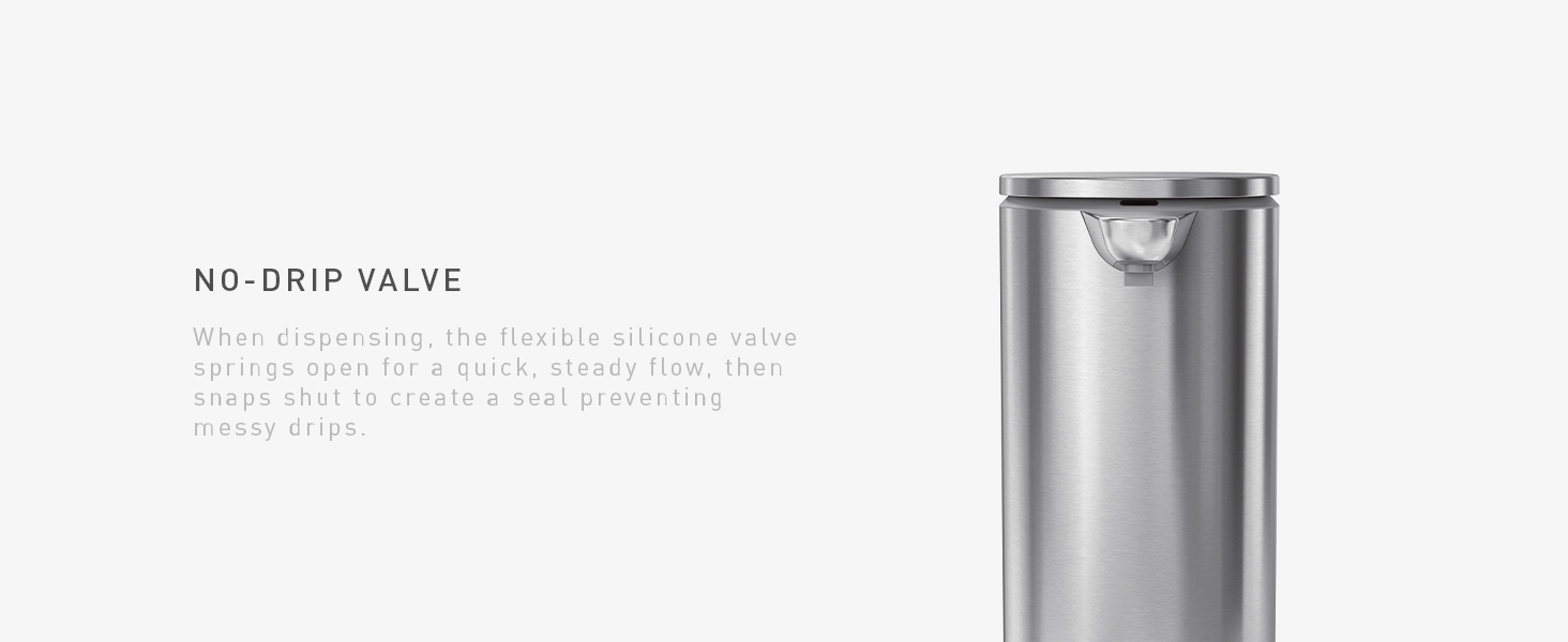 No-Drip Valve | The silicone valve springs open for quick flow then snaps shut to stop drips
