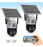 HOAYVKJ Solar Security Camera Outdoor Wireless WiFi-6MP HD, Color Night Vision,10X Zoom,AI Motion...