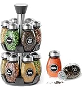 Belwares Revolving Spice Rack Organizer - Spinning Countertop Herb and Spice Organizer with 12 Gl...