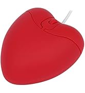 Wired Mouse Cute Red Love Heart Mice, Silent Portable Lightweight USB Girly Optical Corded Mice f...