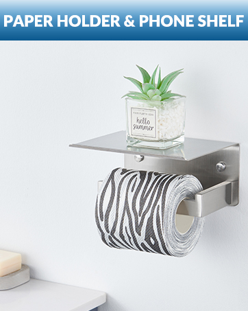 TOILET PAPER HOLDER WITH SHELF
