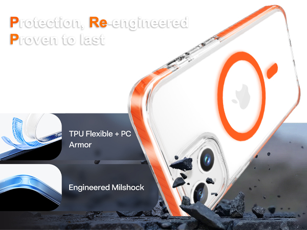 Clear Case, Magnetic Phone Cover, Compatible with MagSafe