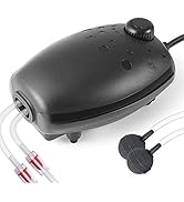 HITOP Adjustable Aquarium Air Pump, Upgrade Quiet Oxygen Pump, 80GPH Powerful Air Aerator for Fis...