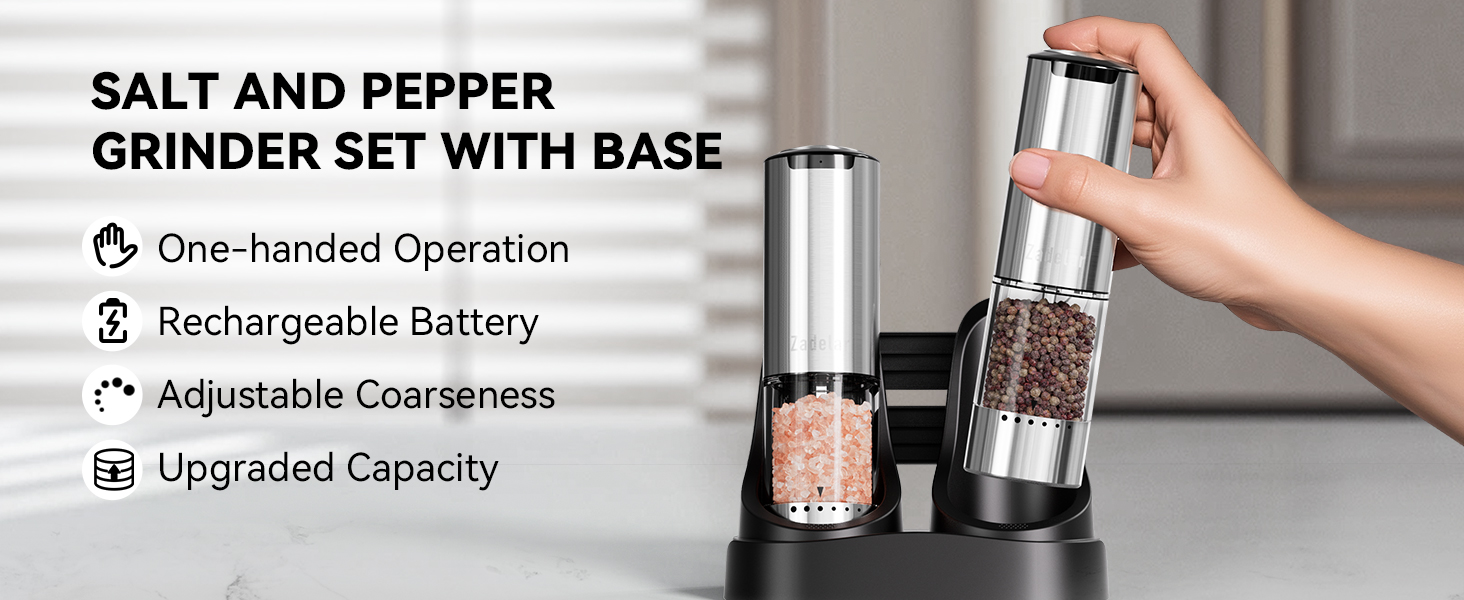 Electric Rechargeable Salt and Pepper Grinder