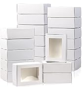 BadenBach 50 Pack Mini Kraft Paper Boxes with Windows,3.33" x 2.35" x 1.18",Small Homemade Soap B...