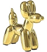 Notakia Cute Ceramics Balloon Dog Statue Crafts Living Room Desktop Decorations,Handmade Modern S...