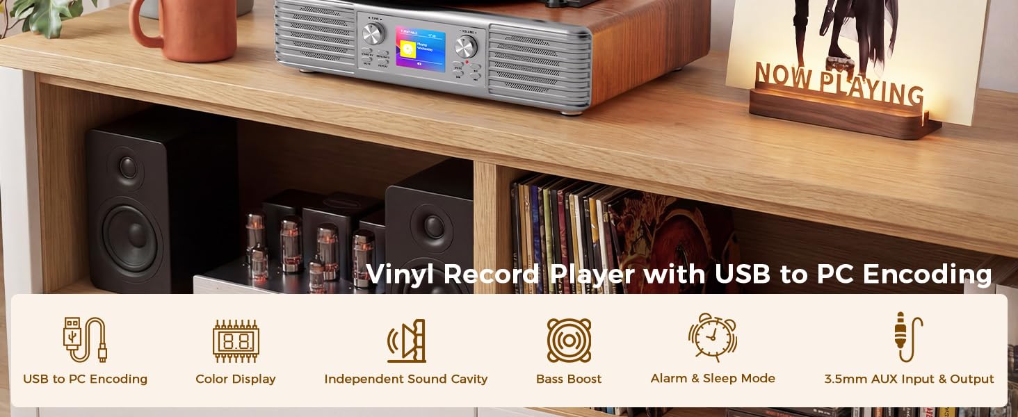 record player with speakers