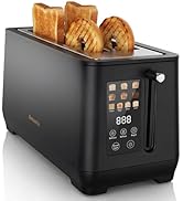 4 Slice Toaster, Long Slot Touch Screen Retro Toaster with Digital Countdown, Extra-Wide Slots fo...