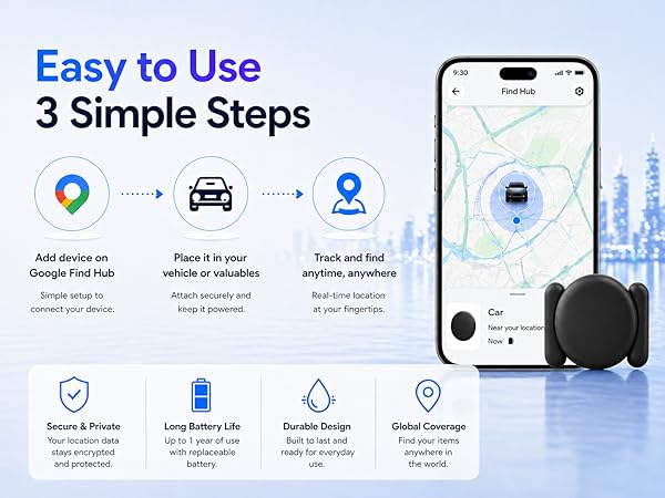GPS Tracker for Vehicles,Magnetic Waterproof Car Tracker