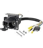 Oyviny 4-Way Flat to 7-Way Round Blade and 4 Way Trailer Wiring Harness Adapter Vehicle-Side 4 Pi...