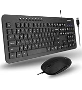 Macally USB Wired Keyboard and Mouse Combo - Plug and Play USB Keyboard Mouse Combo - Slim and Qu...