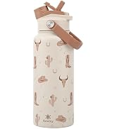 KEWIXY 32 oz Cowgirl Water Bottle, 2-in-1 Lid, Straw &amp; Spout with Protected, Leak Proof, Keep Col...
